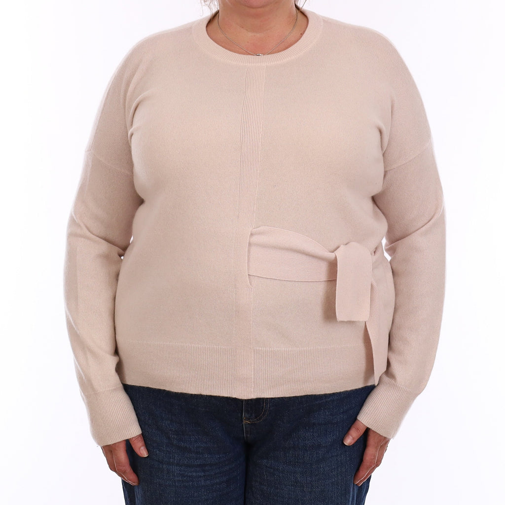 Iris & Ink Frost Pink Cashmere Crew Neck Jumper Extra Large