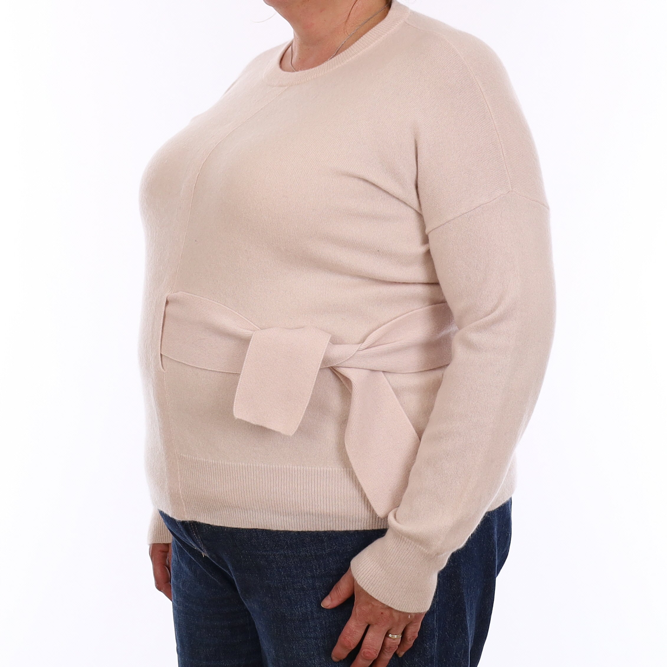 Iris & Ink Frost Pink Cashmere Crew Neck Jumper Extra Large