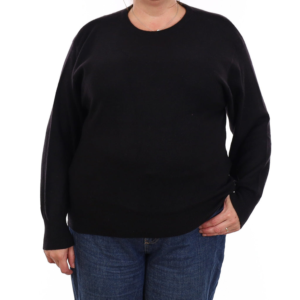Black Cashmere Crew Neck Jumper Extra Large