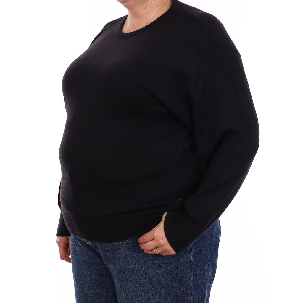 Black Cashmere Crew Neck Jumper Extra Large