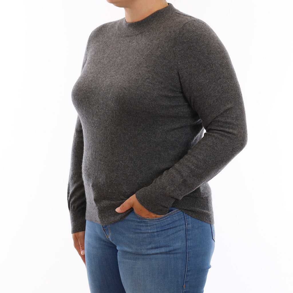Slate Grey Cashmere Turtleneck Jumper Large