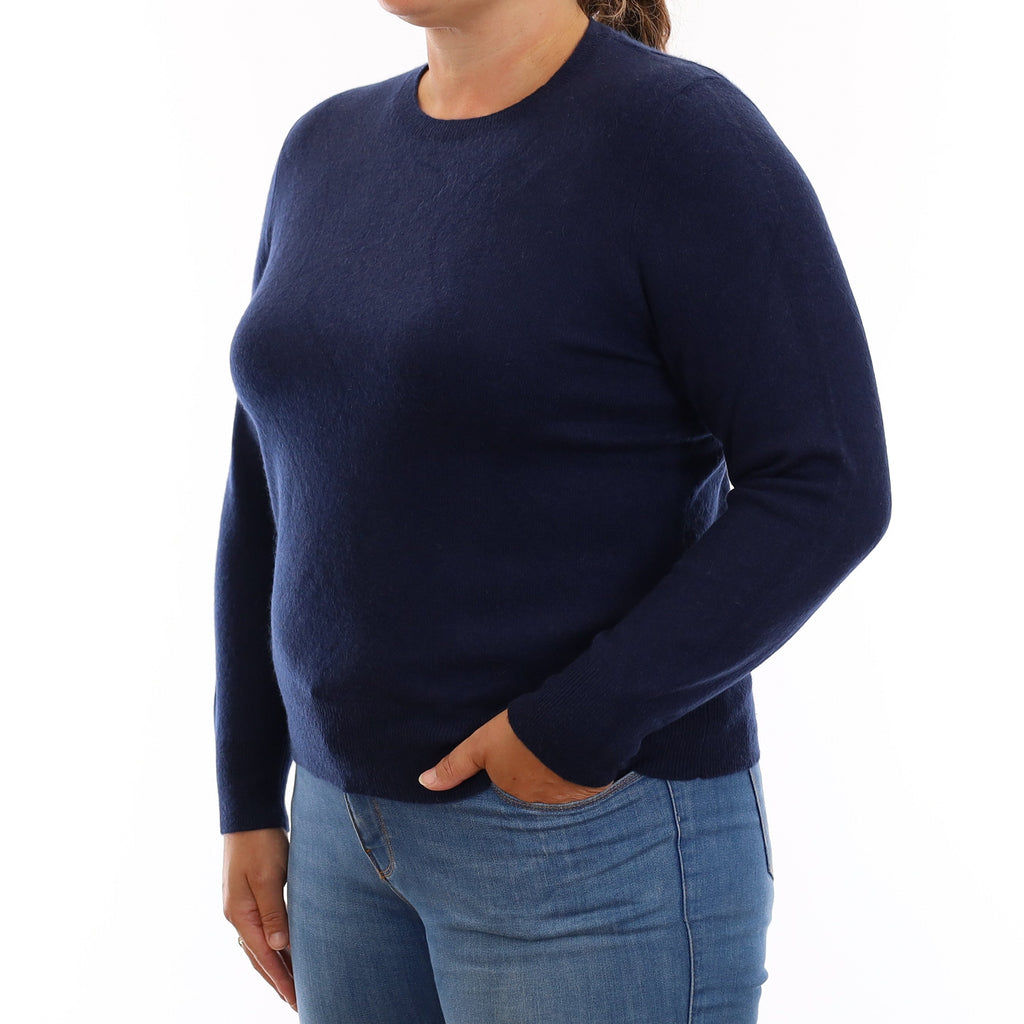 Navy Cashmere Crew Neck Jumper Large