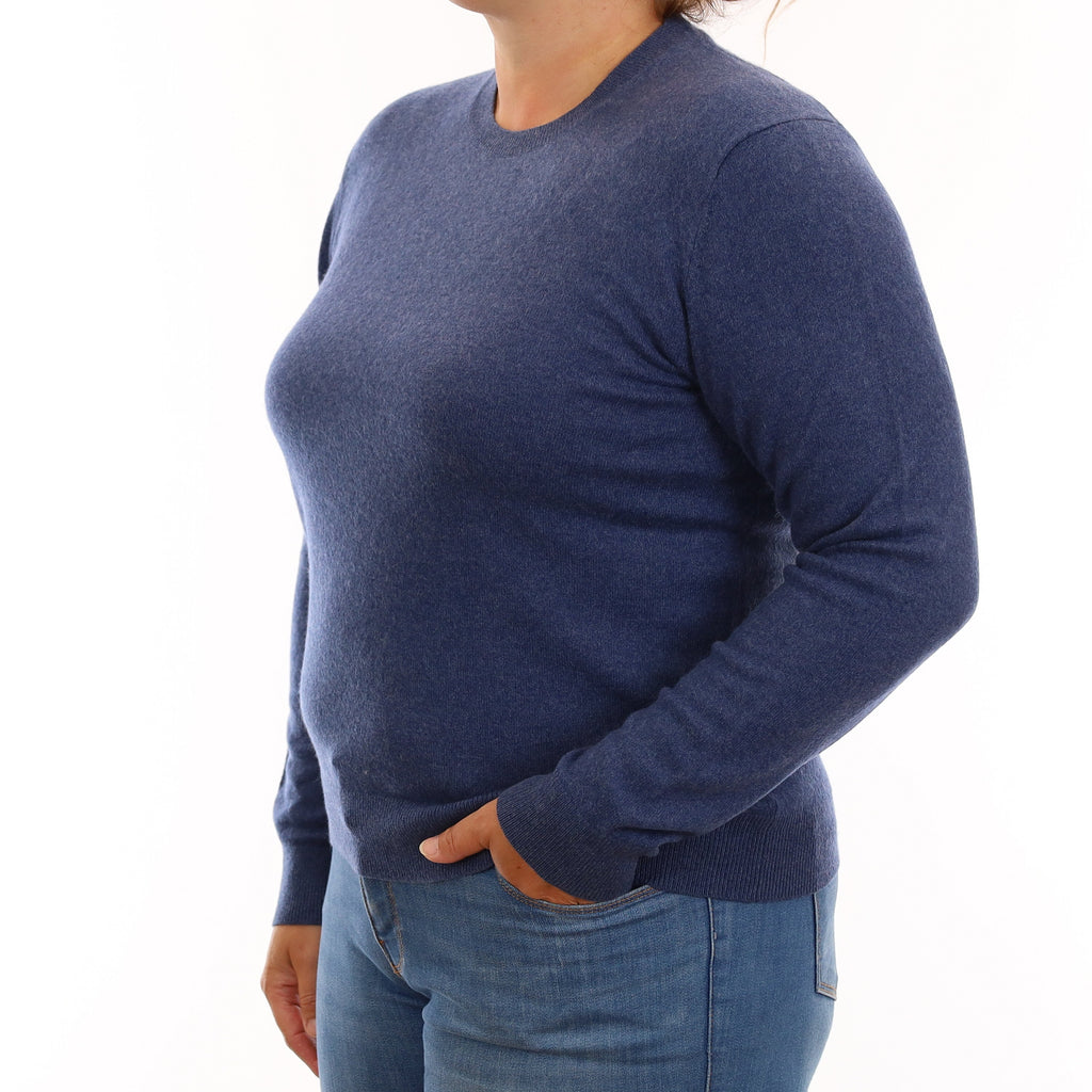 Naval Blue Cashmere Crew Neck Jumper Large