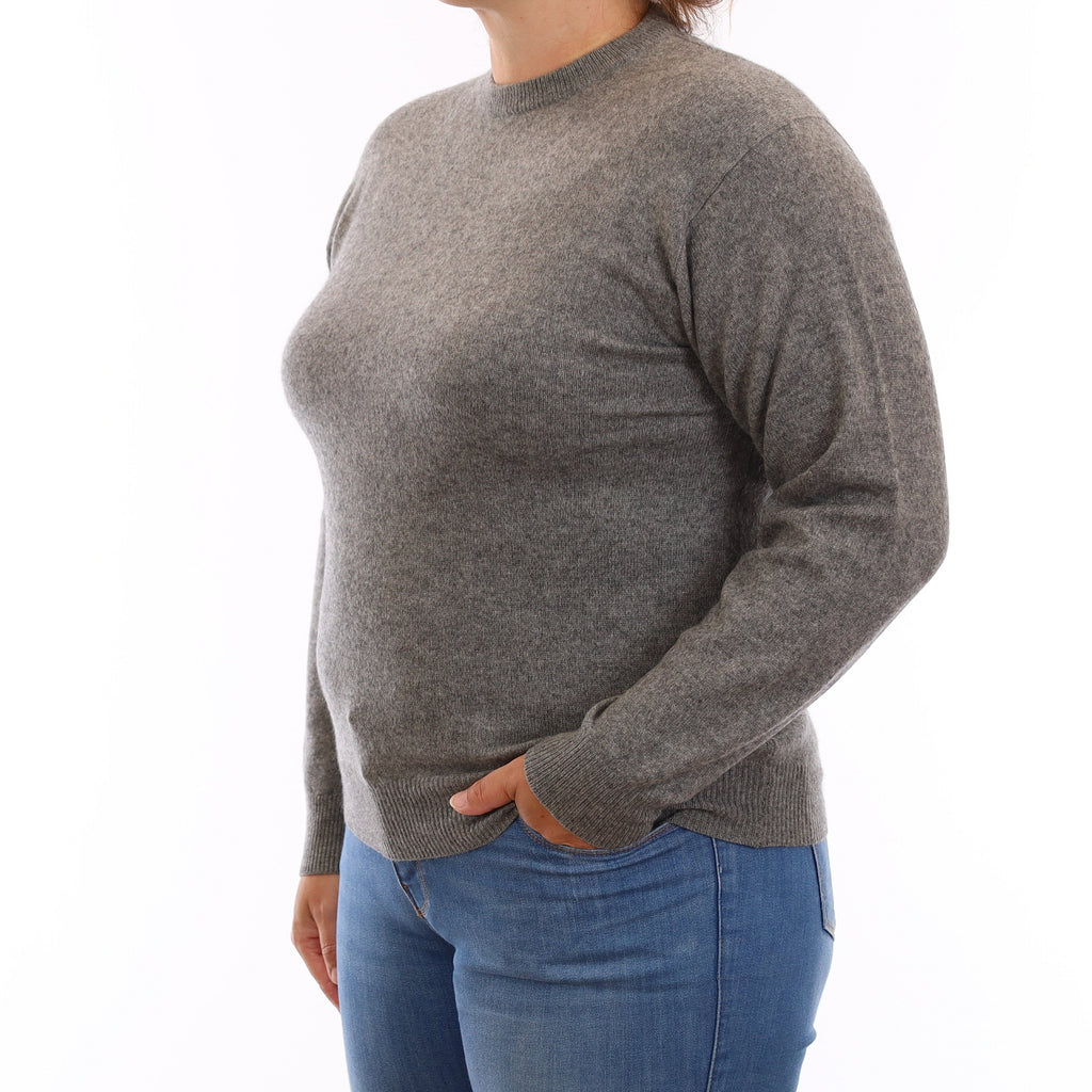 Slate Grey Cashmere Crew Neck Jumper Large