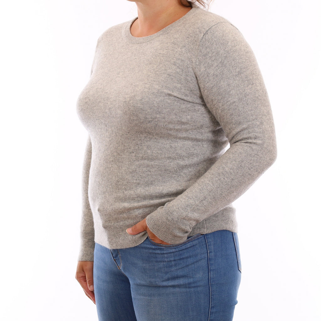 Smoke Grey Cashmere Crew Neck Jumper Large