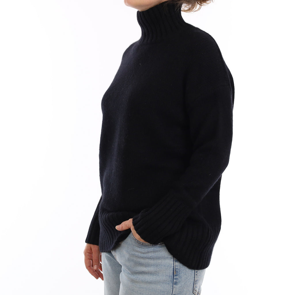 Cos Black Extra Chunky Cashmere Turtleneck Jumper Small