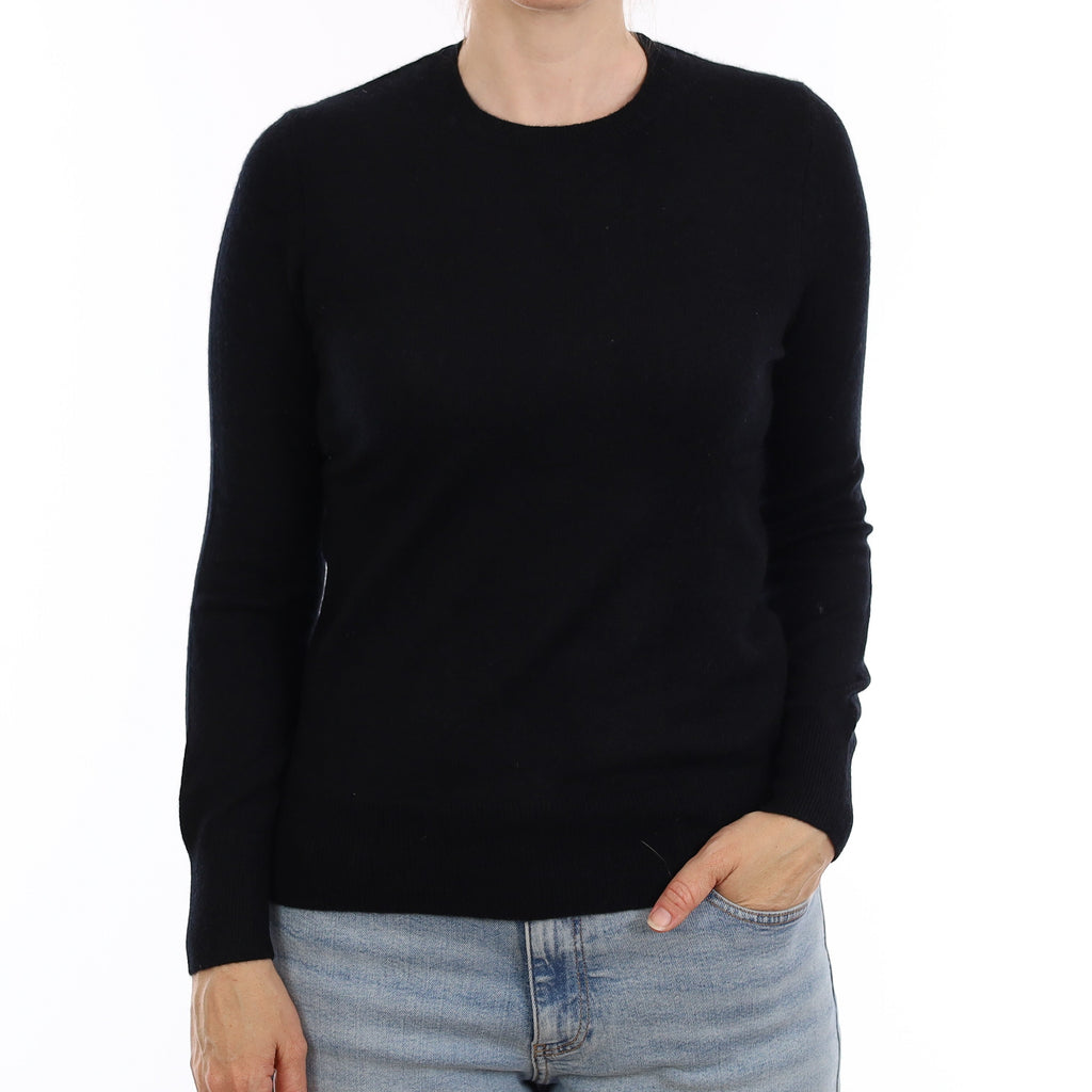 Black Cashmere Crew Neck Jumper Small
