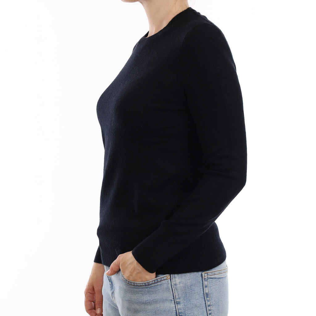 Black Cashmere Crew Neck Jumper Small