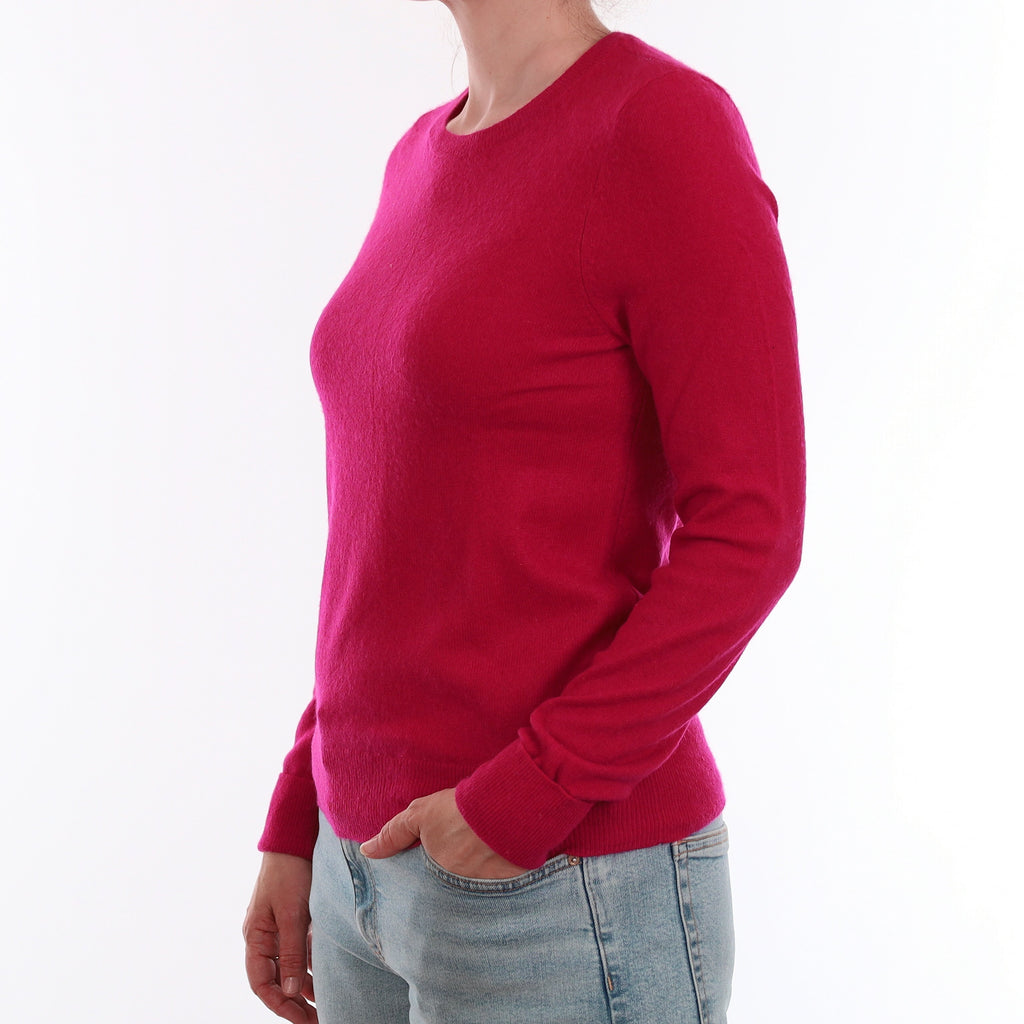 Cherry Pink Cashmere Crew Neck Jumper Small