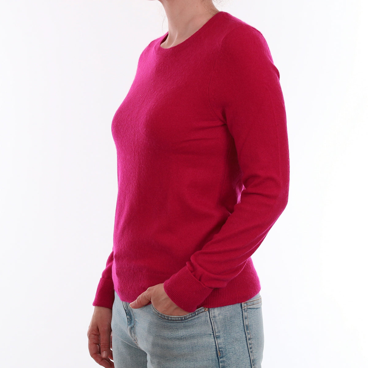 Cherry Pink Cashmere Crew Neck Jumper Small