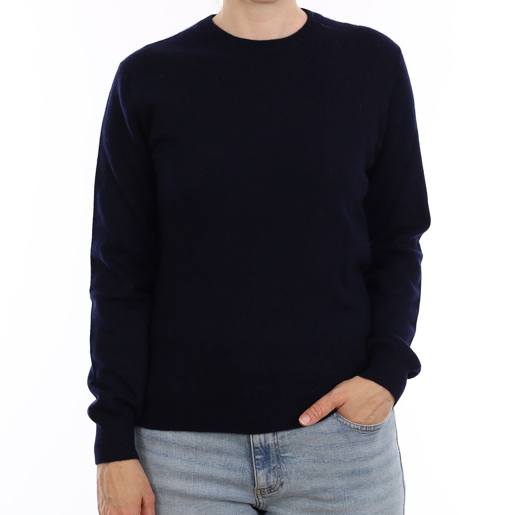 Navy Cashmere Crew Neck Jumper Small