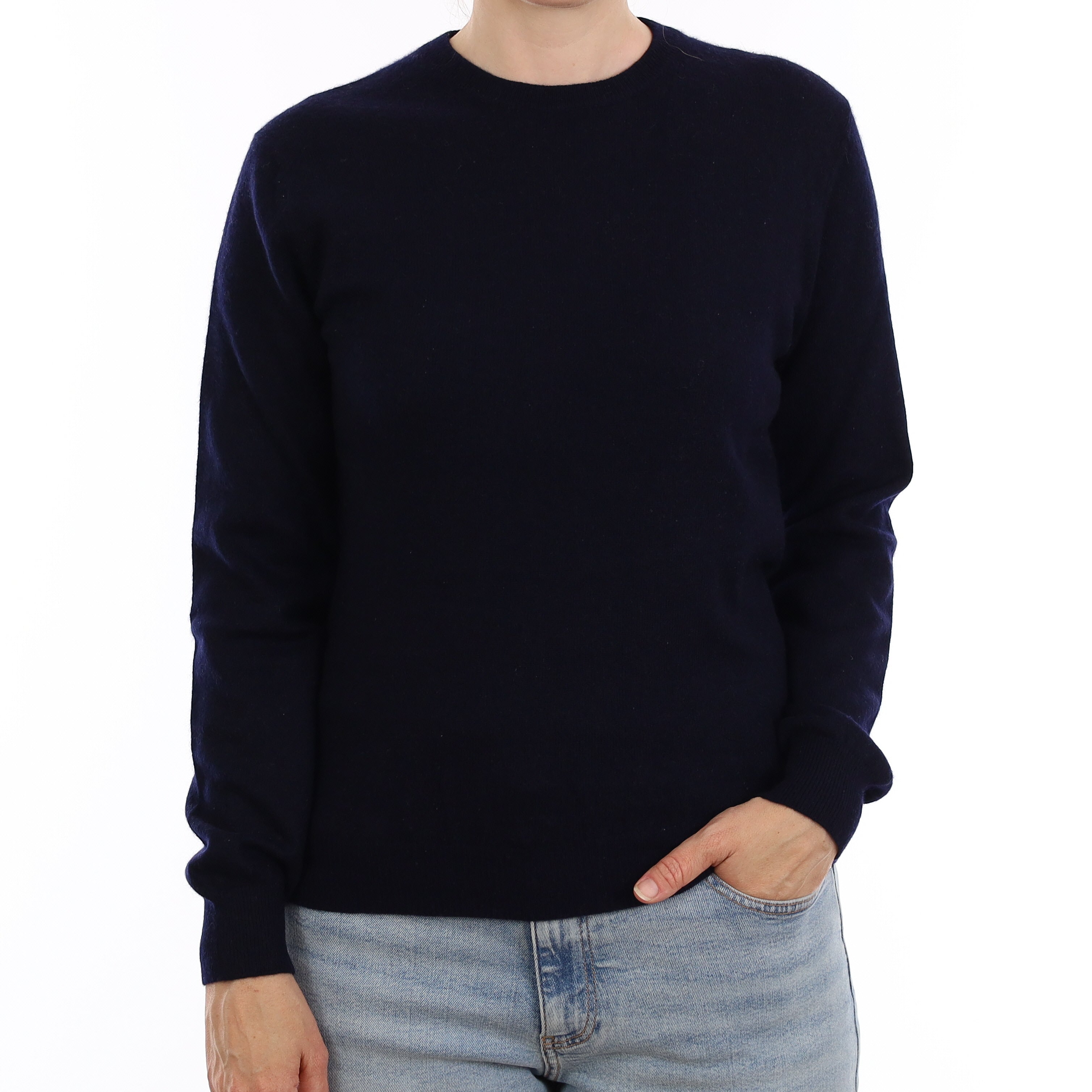Navy Cashmere Crew Neck Jumper Small