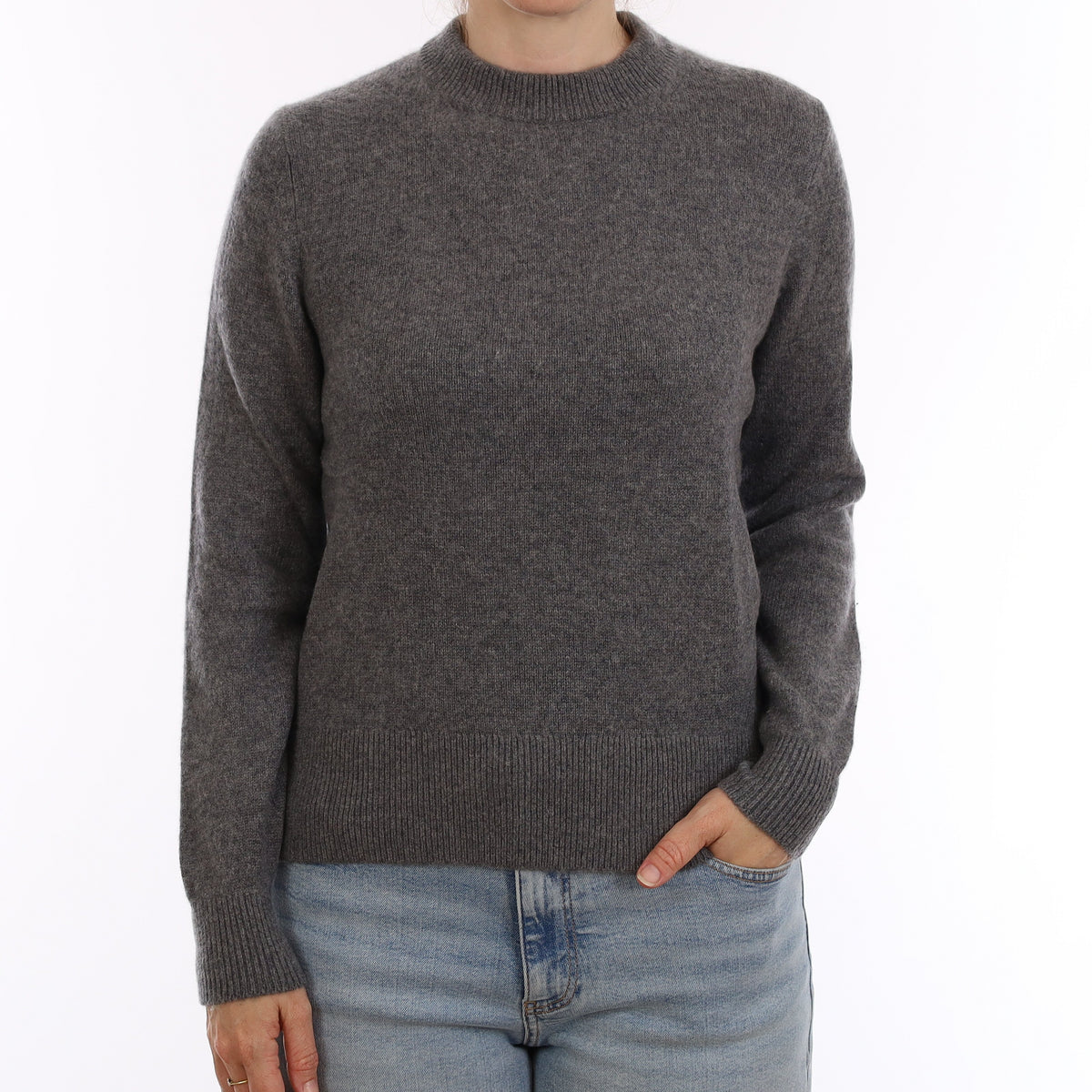 & Other Stories Ash Grey Cashmere Crew Neck Jumper Small