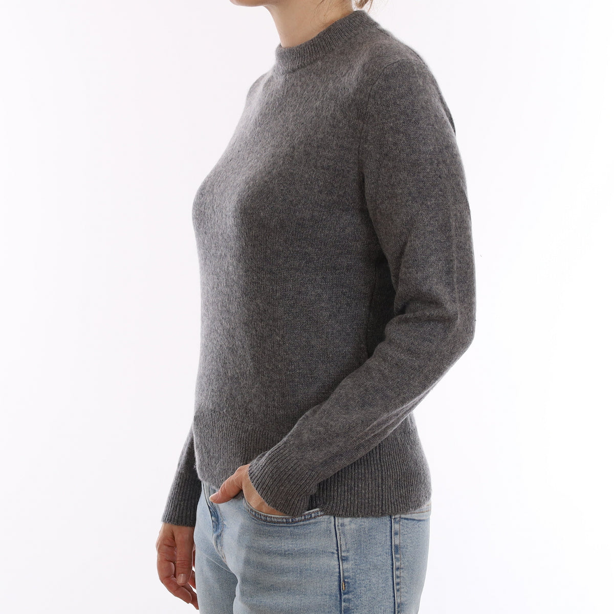 & Other Stories Ash Grey Cashmere Crew Neck Jumper Small