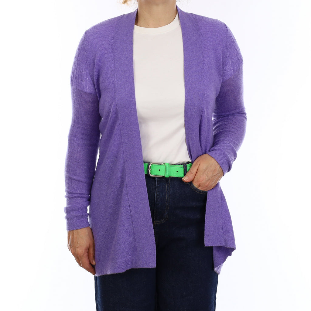Bluebell Purple Cashmere Edge to Edge Cardigan Medium