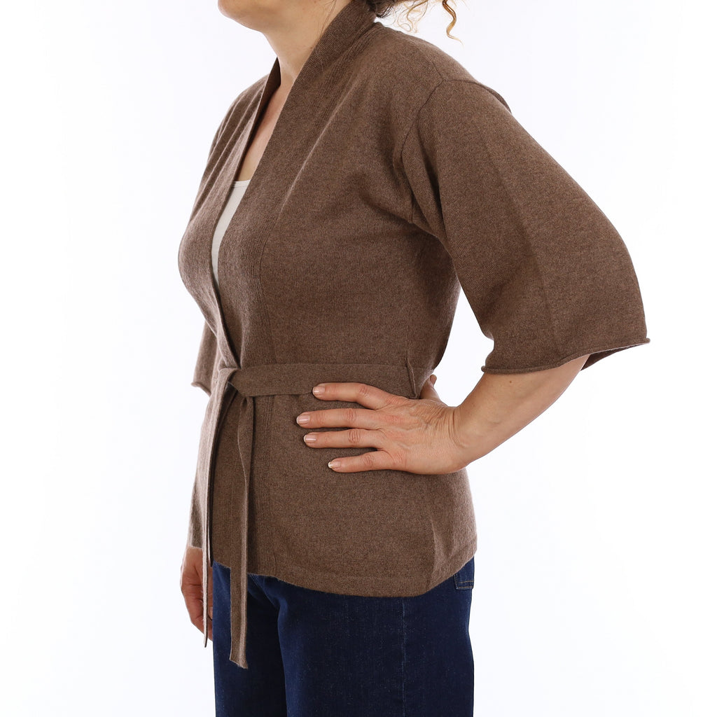 Mocha Brown Cashmere Kimono Style Cardigan Medium