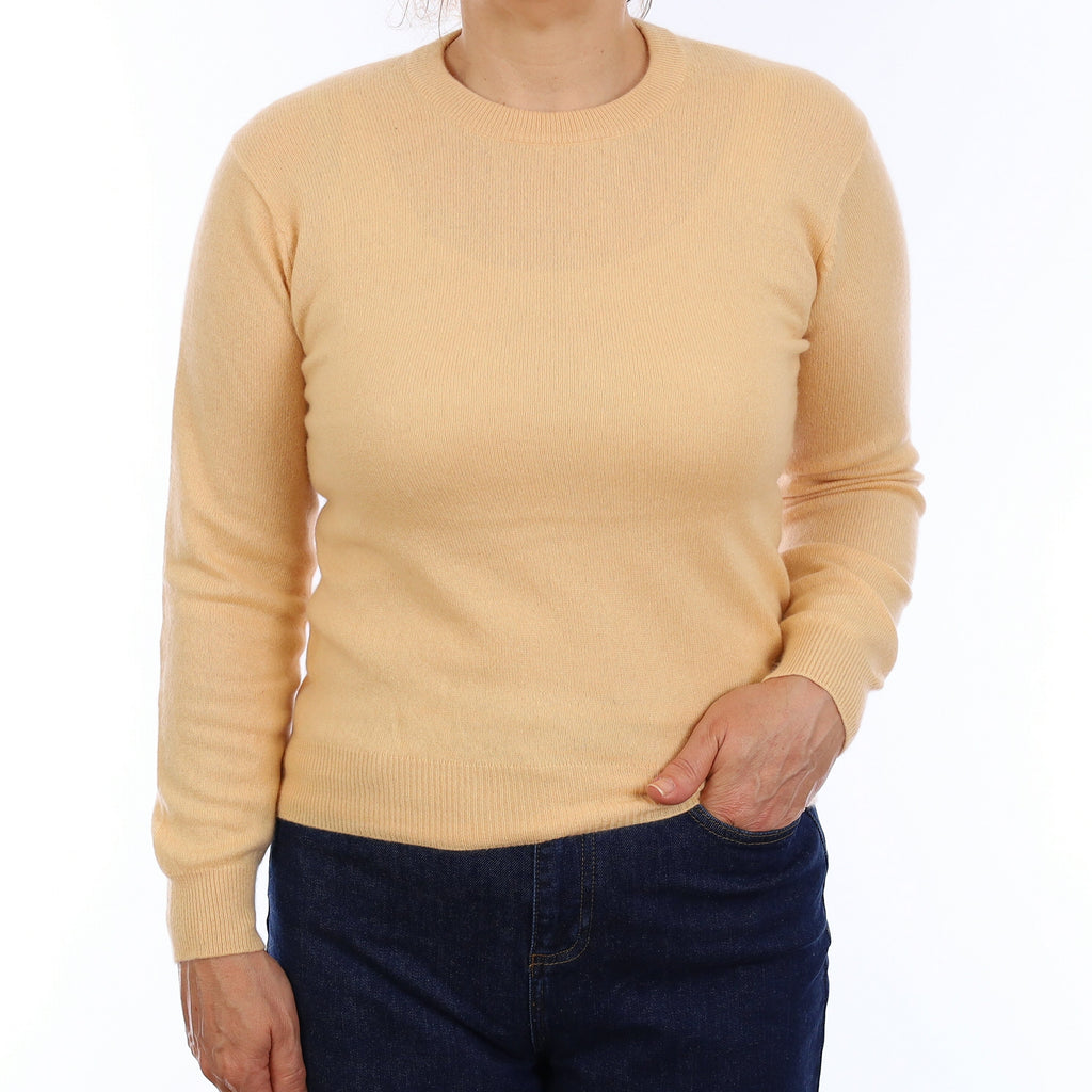 Pale Apricot Cashmere Crew Neck Jumper Medium