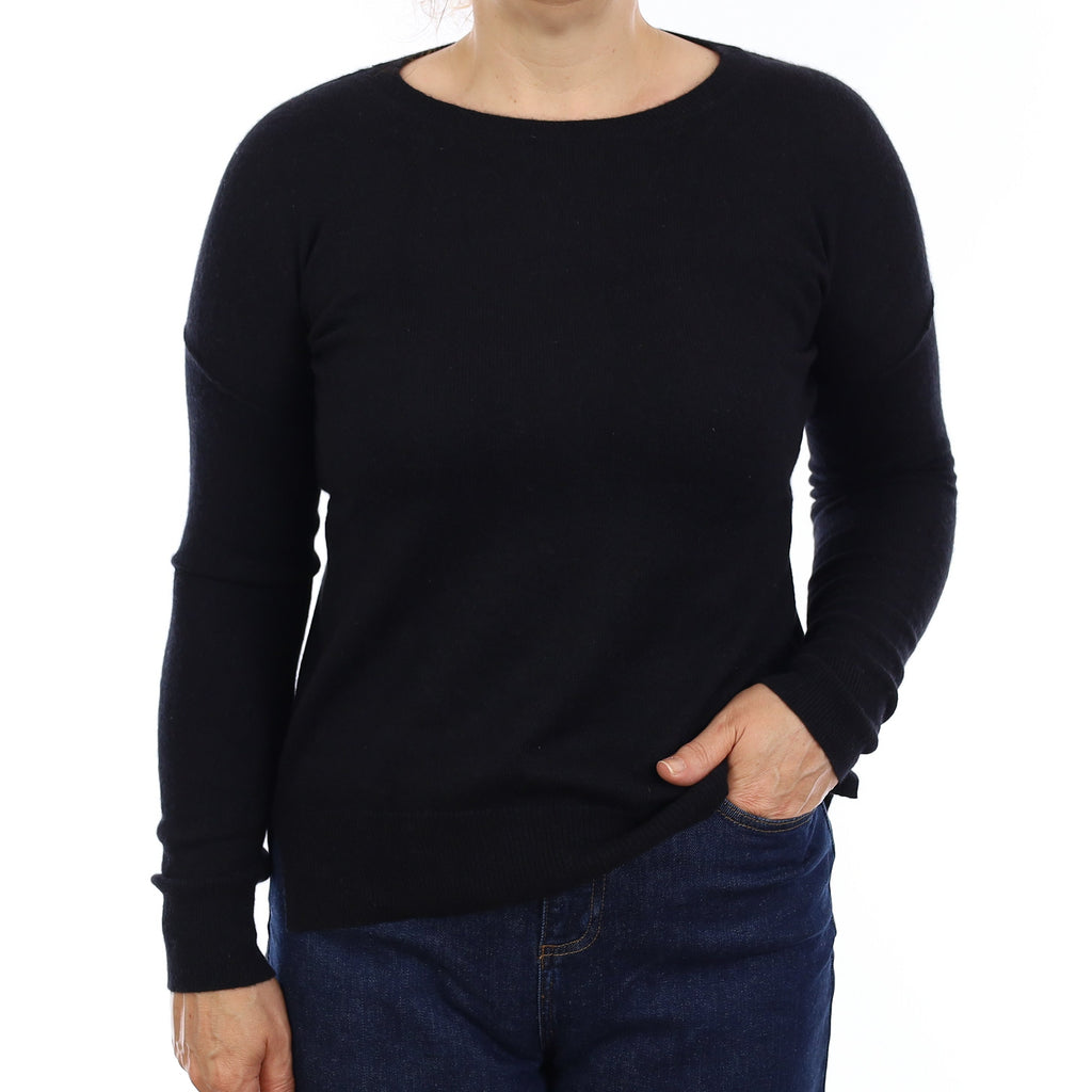 Black Cashmere Crew Neck Jumper Medium