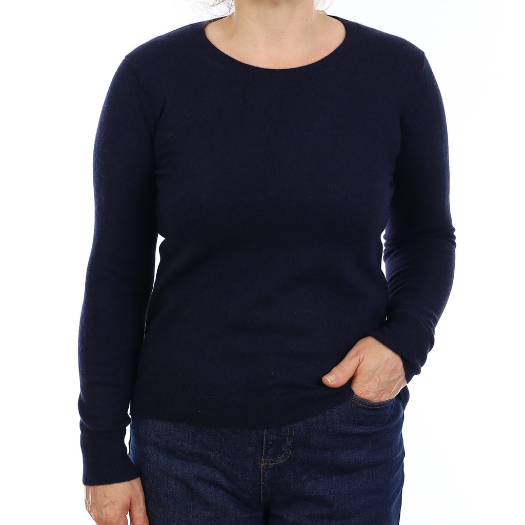 Blue Cashmere Crew Neck Jumper Medium