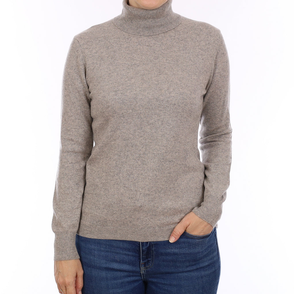 Smoke Grey Cashmere Turtleneck Jumper Small