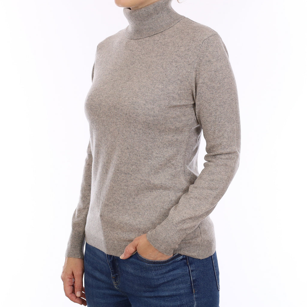 Smoke Grey Cashmere Turtleneck Jumper Small