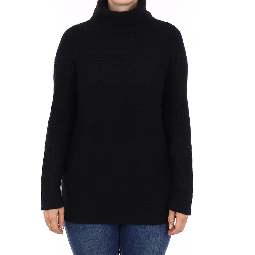 Maria Cornejo Black Extra Chunky Cashmere Polo Neck Jumper Small