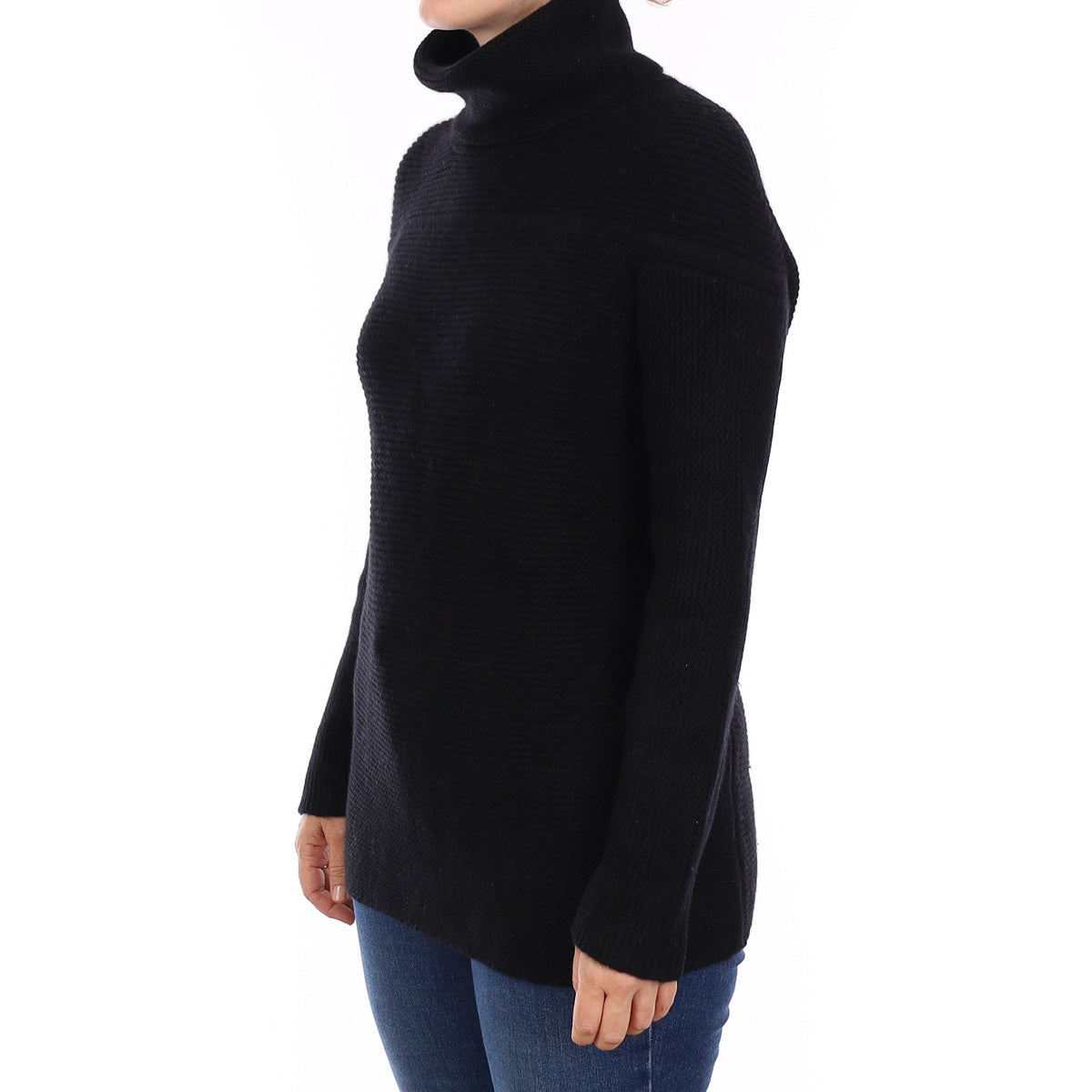 Maria Cornejo Black Extra Chunky Cashmere Polo Neck Jumper Small