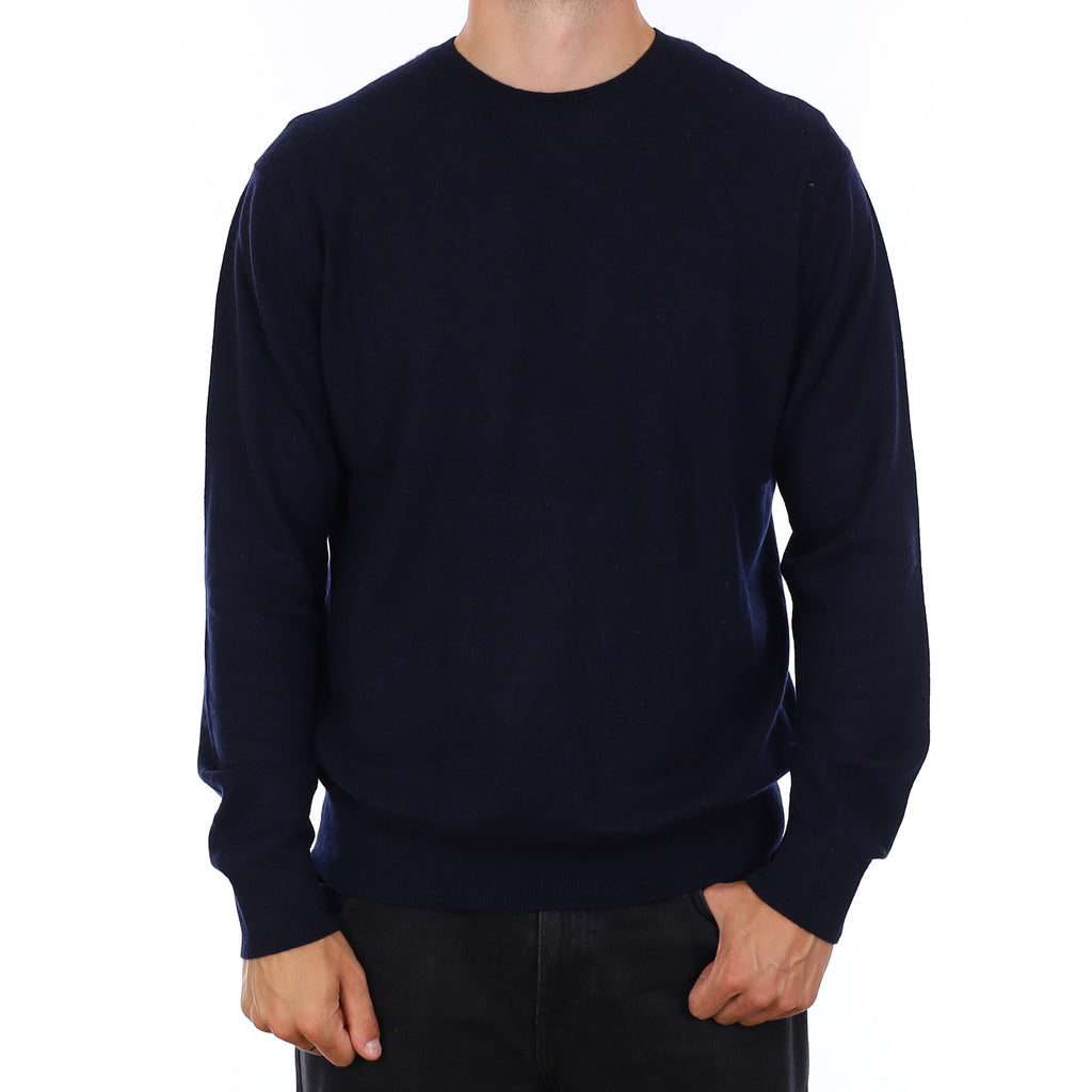 Men's Dark Navy Cashmere Crew Neck Jumper XL