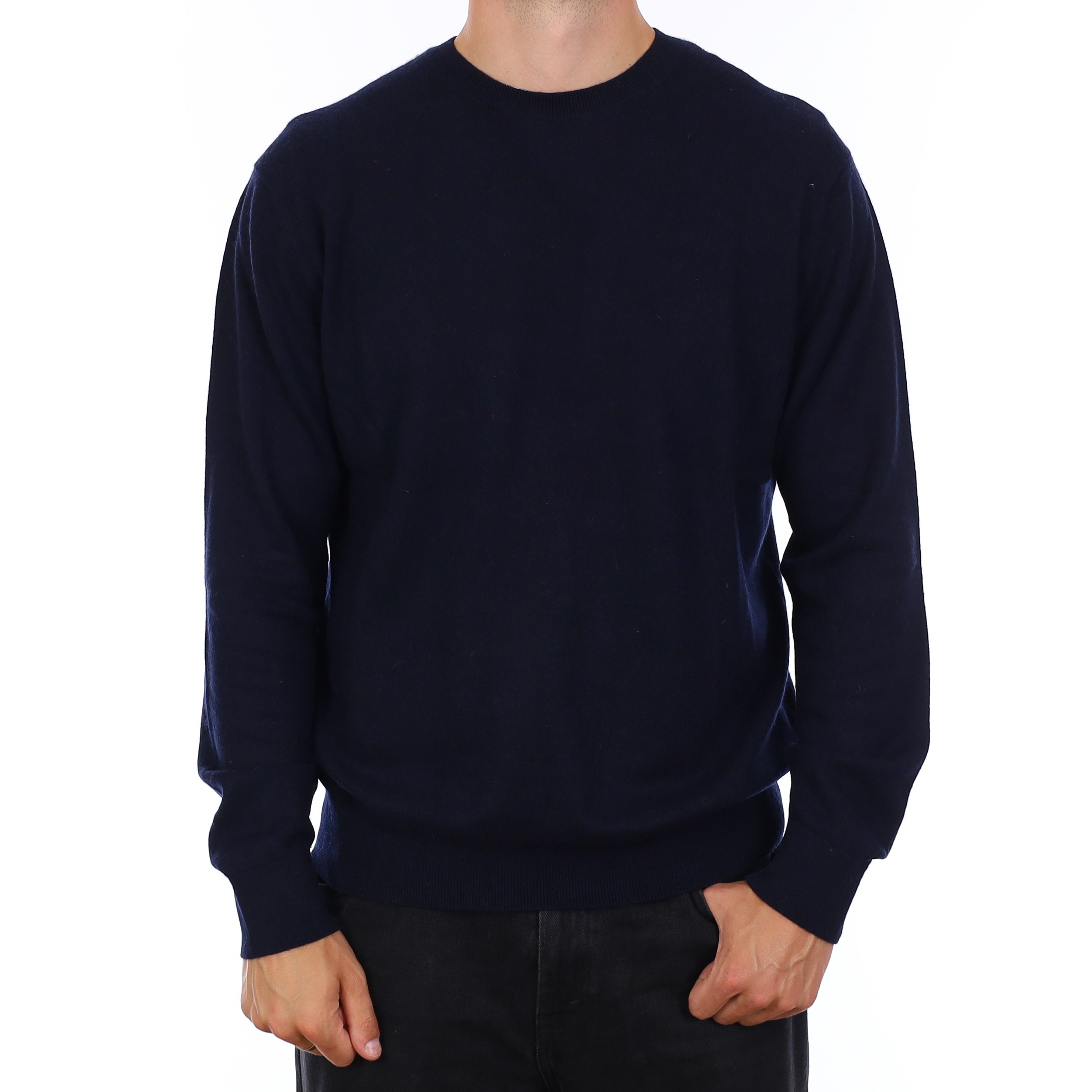 Men's Dark Navy Cashmere Crew Neck Jumper XL
