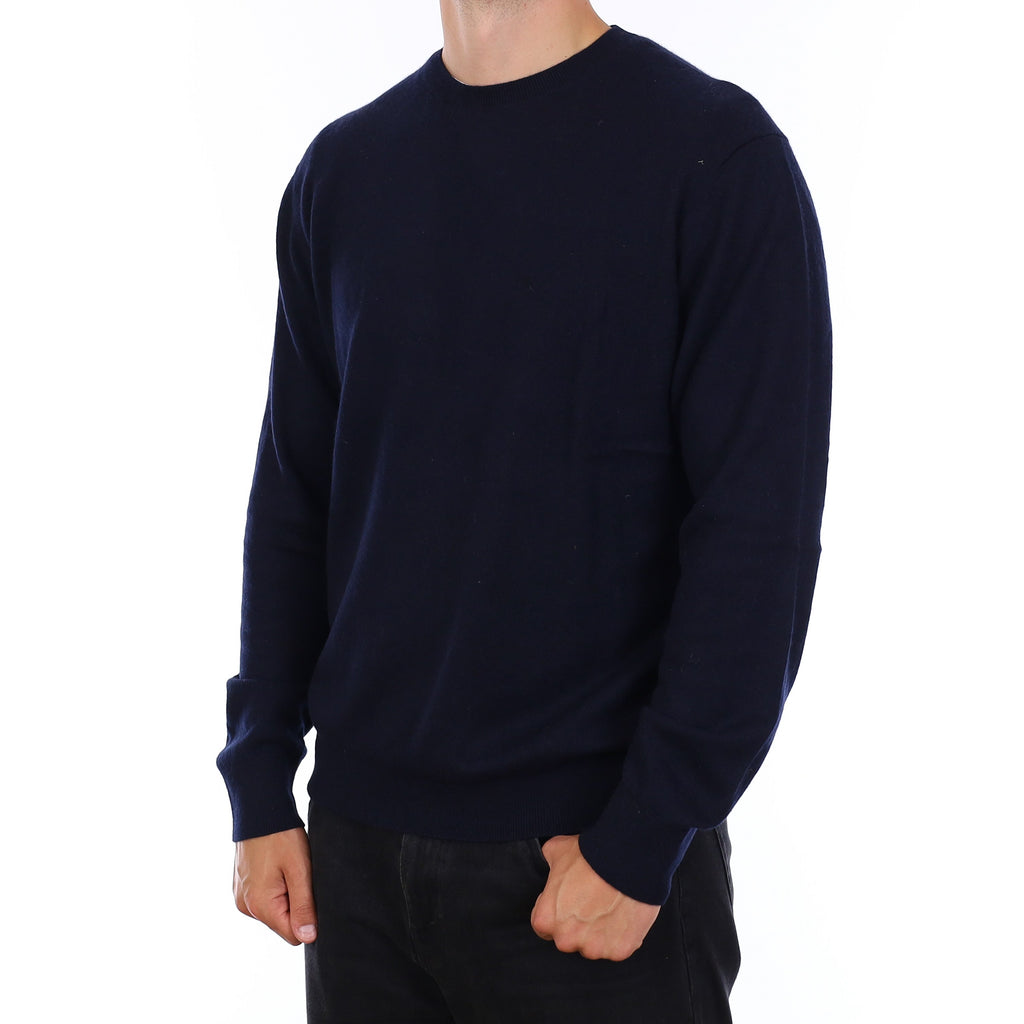 Men's Dark Navy Cashmere Crew Neck Jumper XL