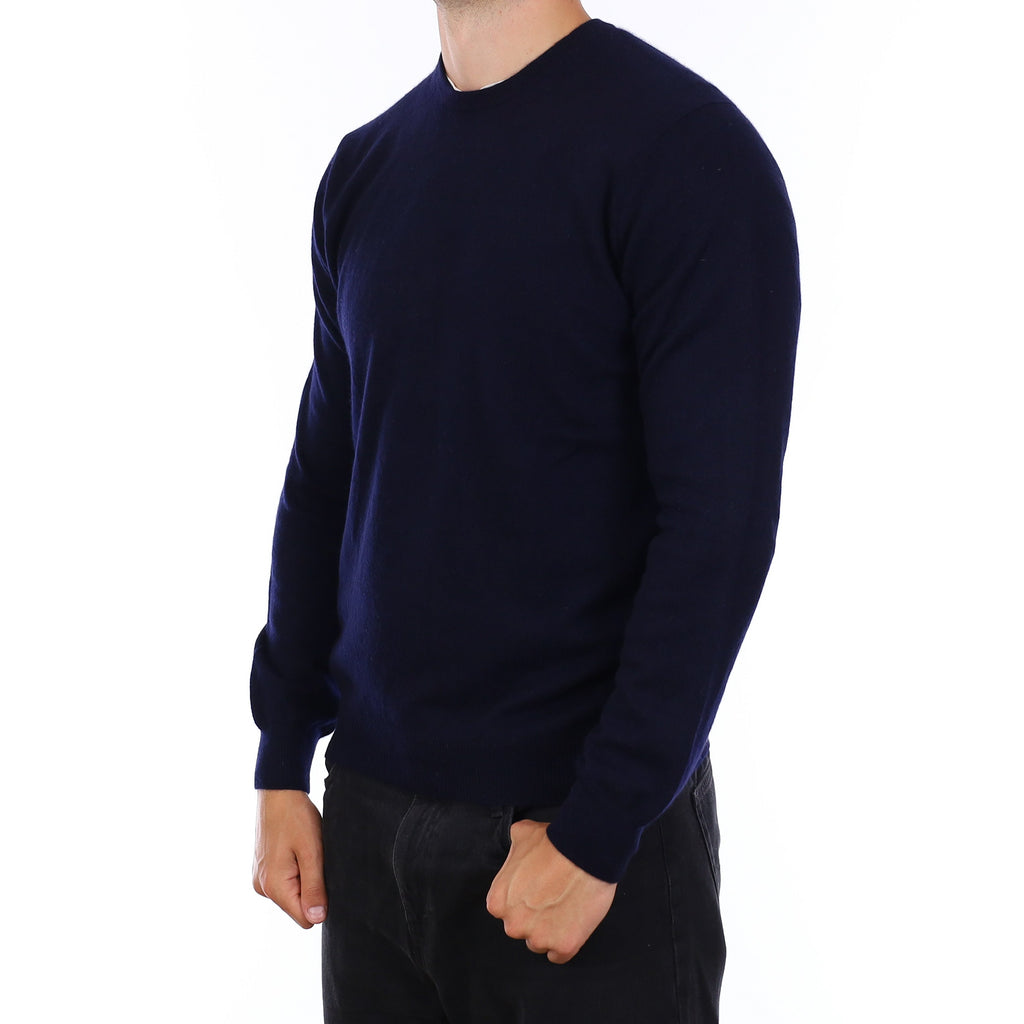 Men's Dark Navy Cashmere Crew Neck Jumper XL