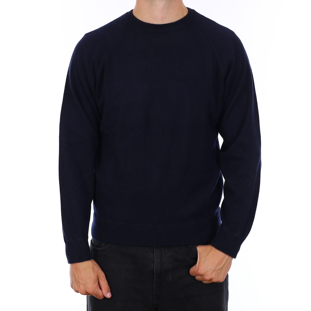 Men's Navy Blue Cashmere Crew Neck Jumper XL