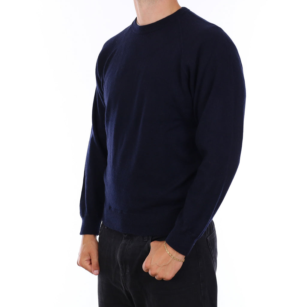 Men's Navy Blue Cashmere Crew Neck Jumper XL