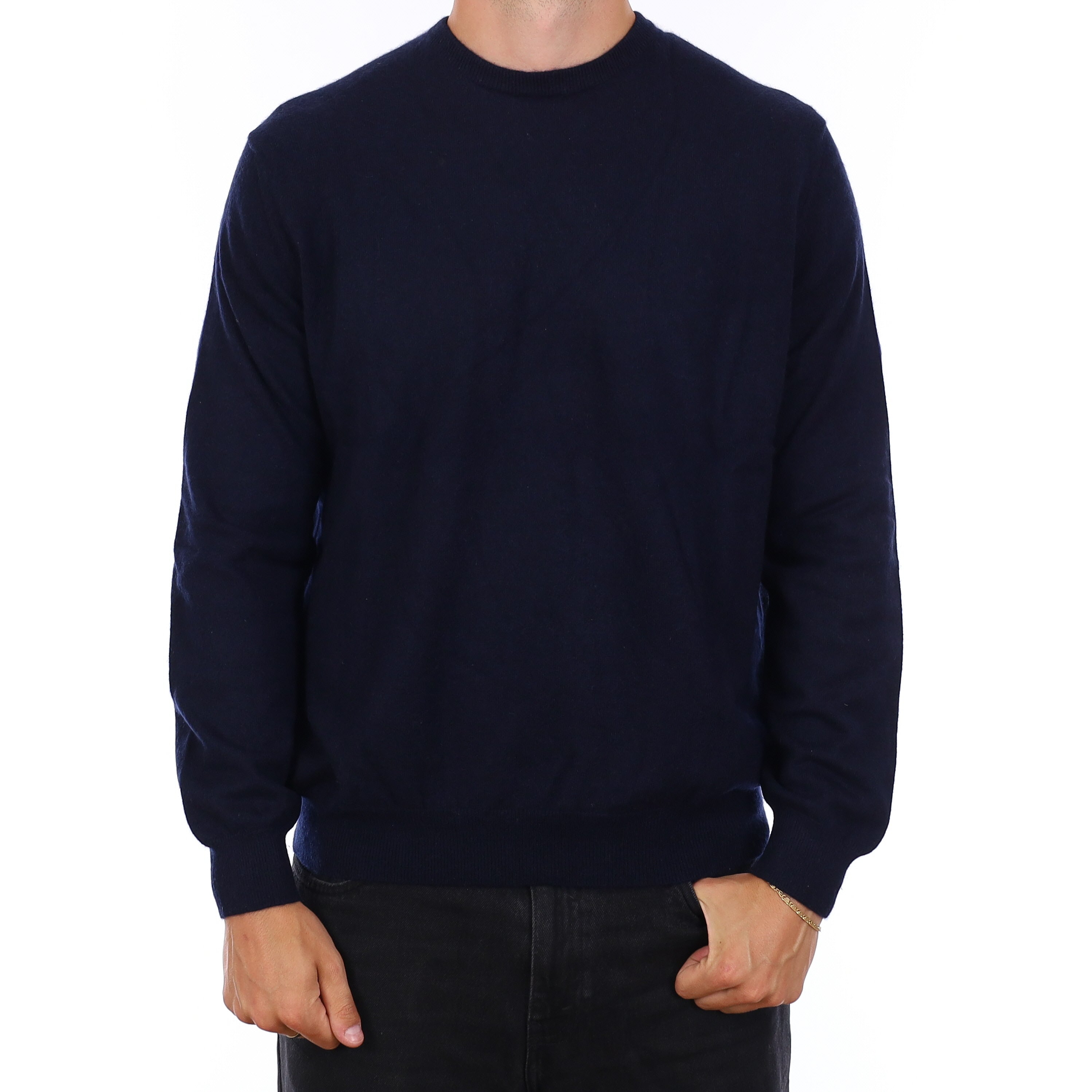 Men's Navy Cashmere Crew Neck Jumper XXL
