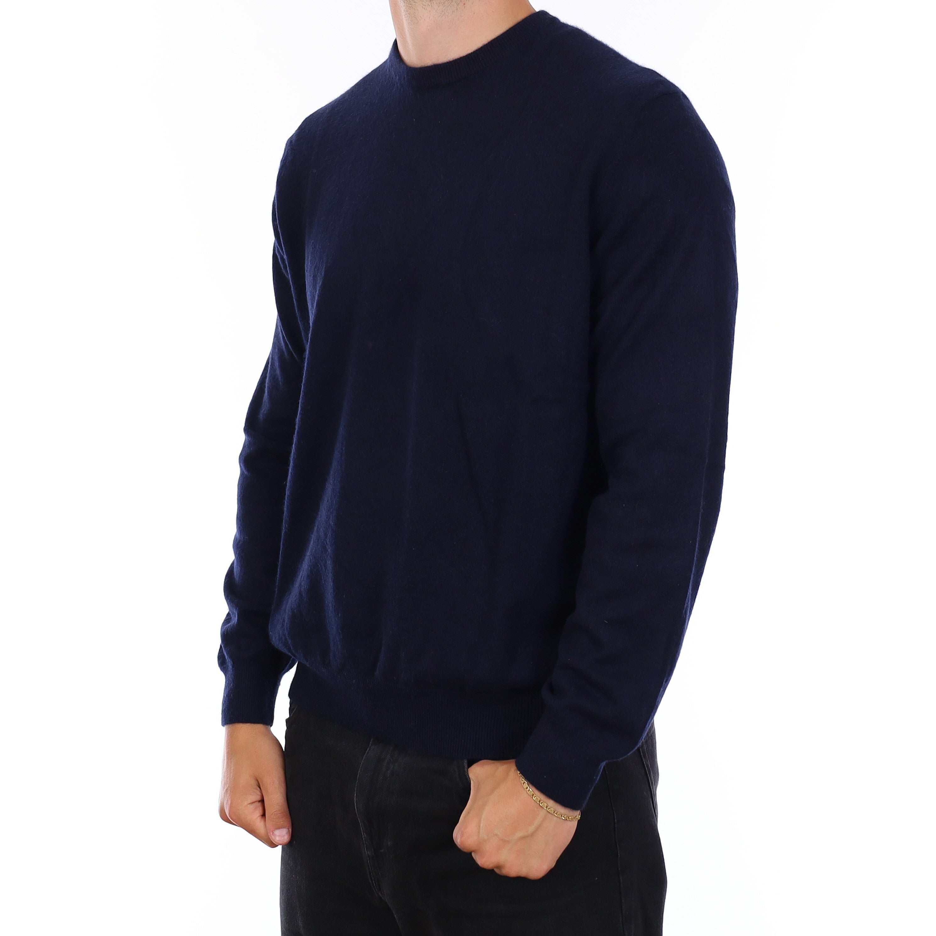 Men's Navy Cashmere Crew Neck Jumper XXL