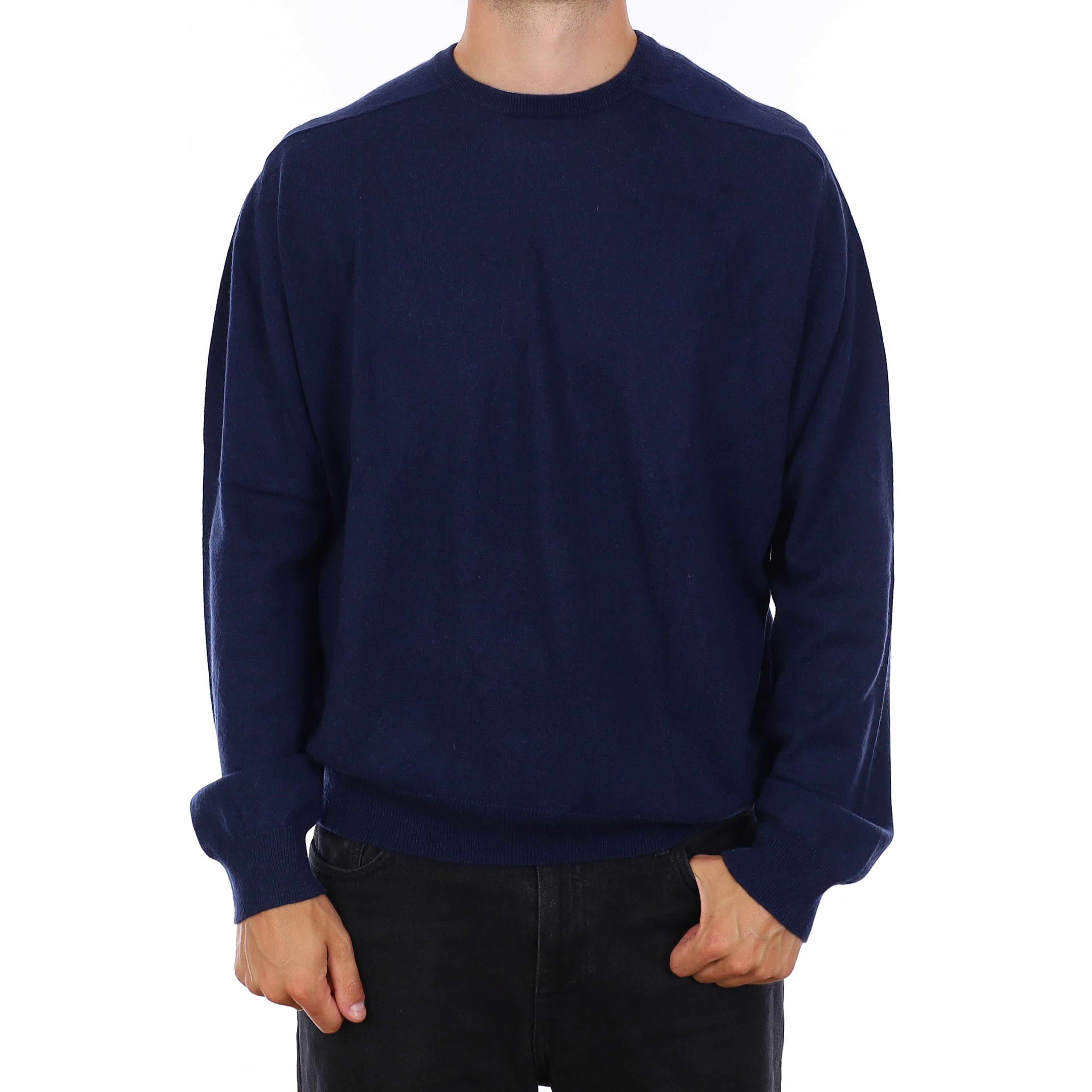 Men's Navy Blue Cashmere Crew Neck Jumper XXXL