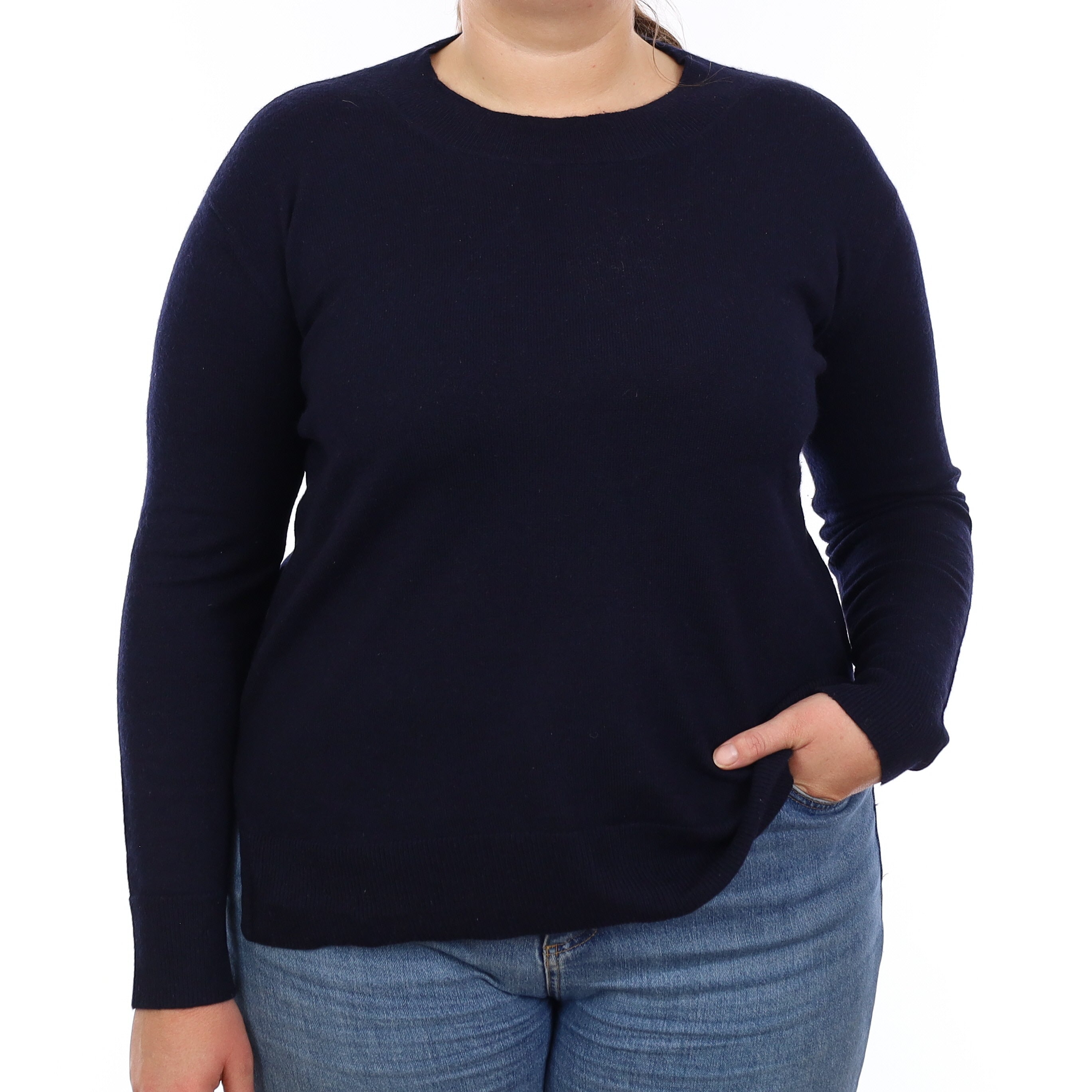 Navy Blue Cashmere Crew Neck Jumper Large