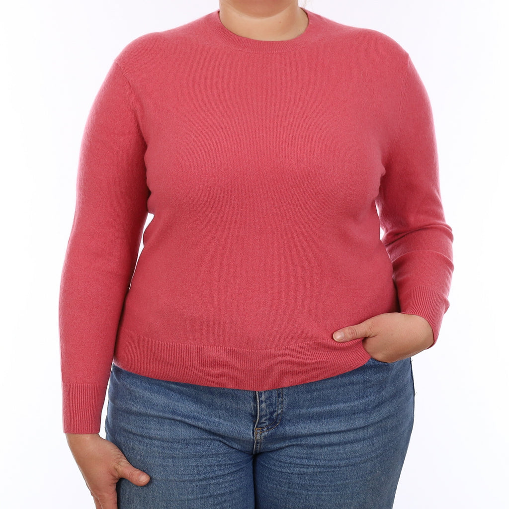 Dusky Rose Cashmere Crew Neck Jumper Large