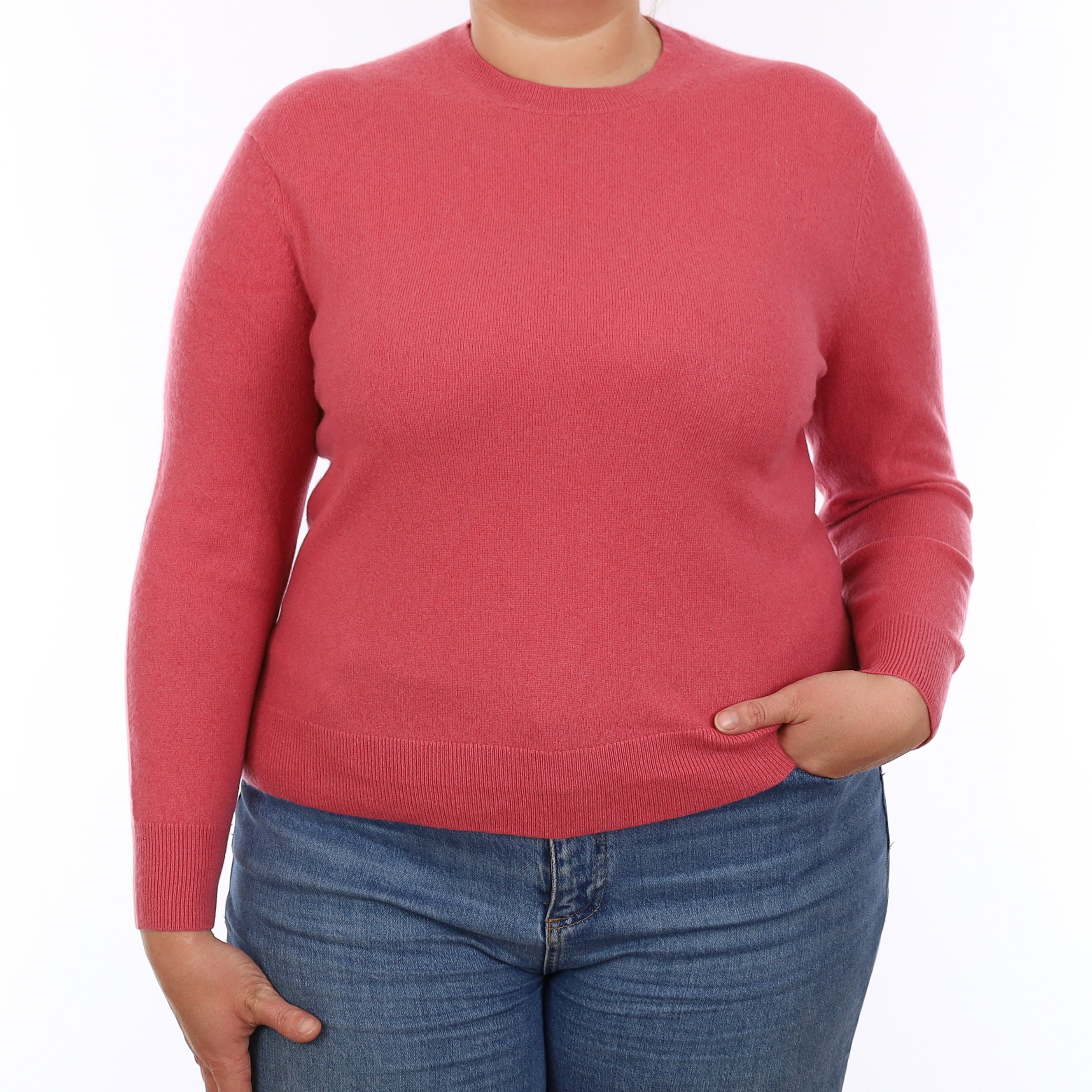 Dusky Rose Cashmere Crew Neck Jumper Large