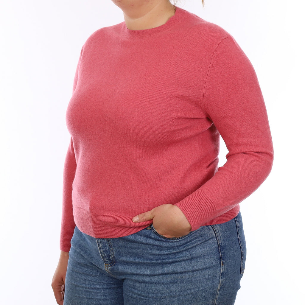 Dusky Rose Cashmere Crew Neck Jumper Large