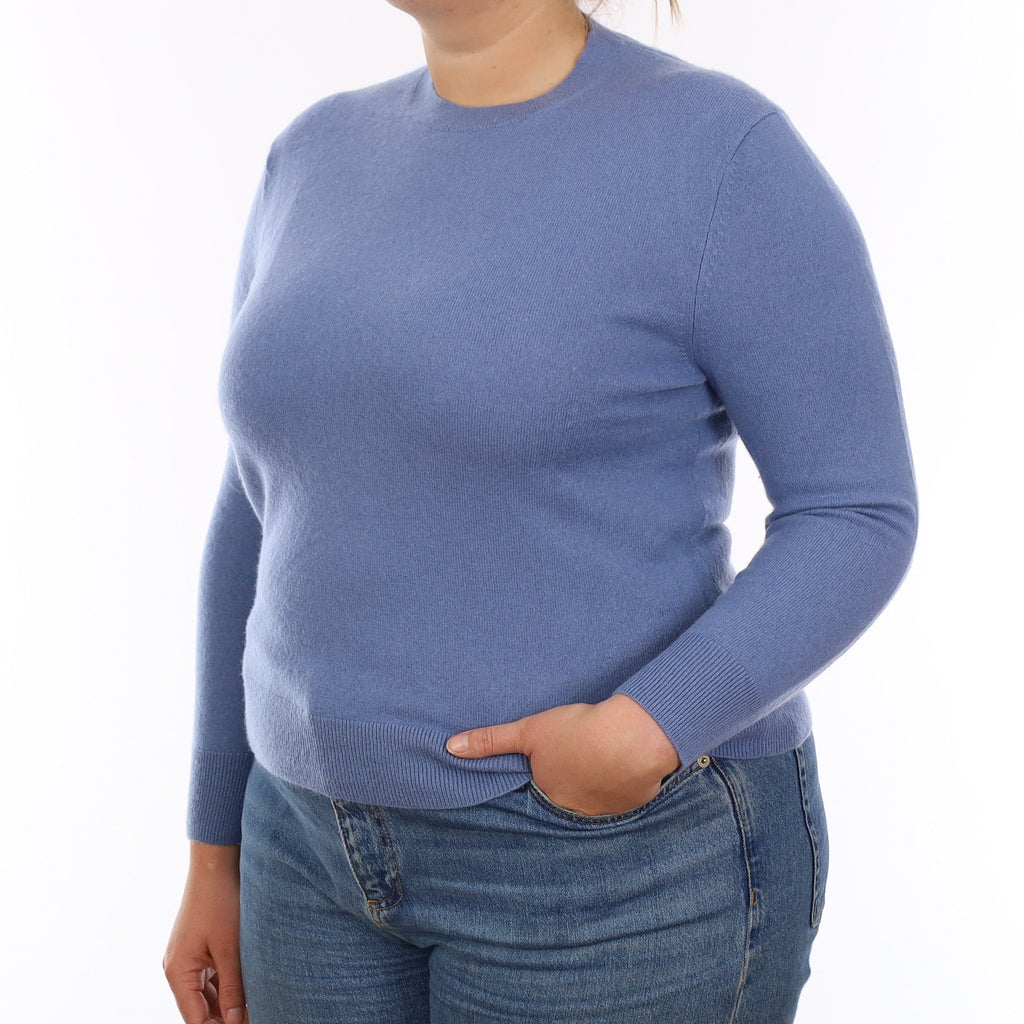 Hazy Blue Cashmere Crew Neck Jumper Large