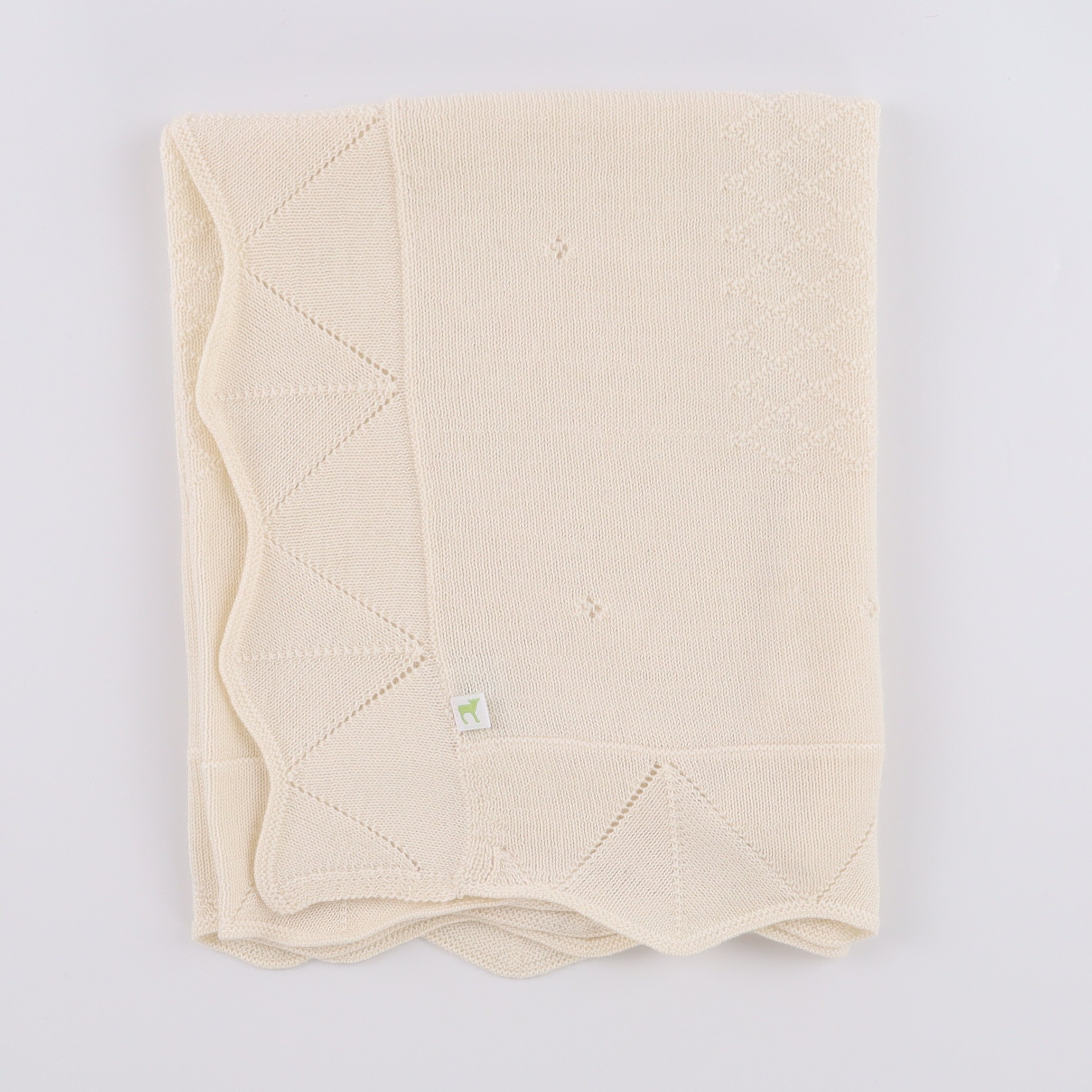 Brand New Ivory Pointelle Cashmere Baby Blanket