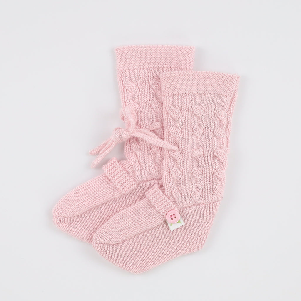 Brand New Baby Pink Cashmere Baby Booties 0-6 Months