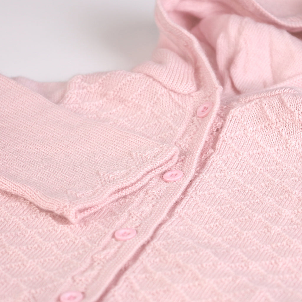 Brand New Baby Pink Textured Cashmere Baby Cardigan 6-9 Months