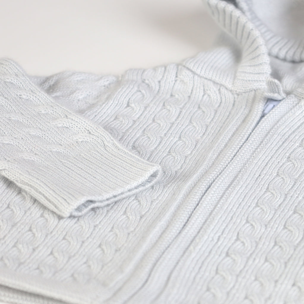 Brand New Ice Blue Cable Cashmere Baby Cardigan 6-9 Months