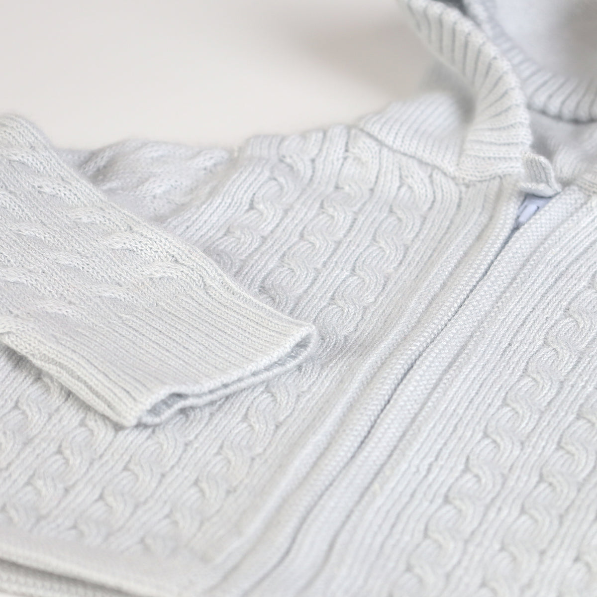 Brand New Ice Blue Cable Cashmere Baby Cardigan 6-9 Months