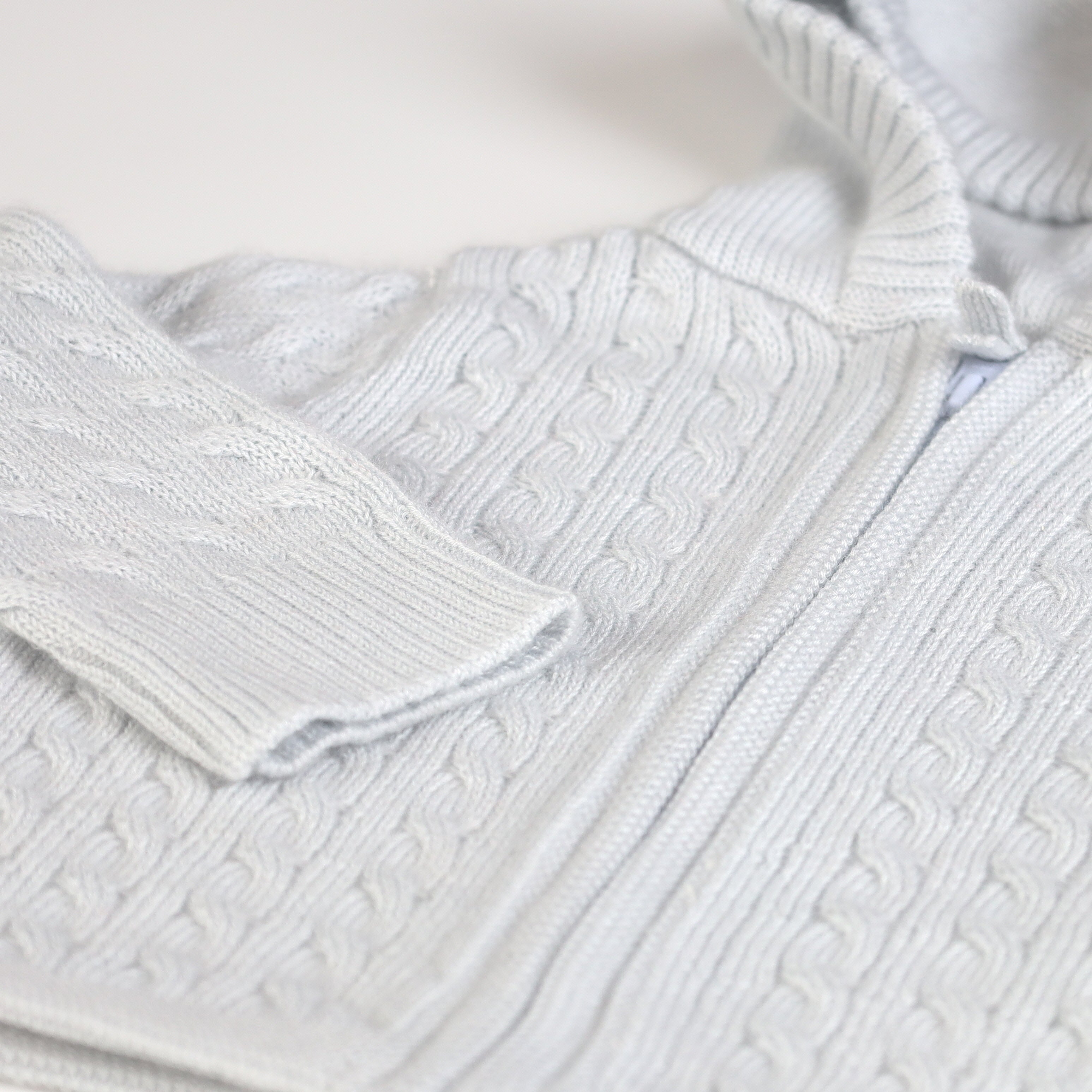 Brand New Ice Blue Cable Cashmere Baby Cardigan 6-9 Months