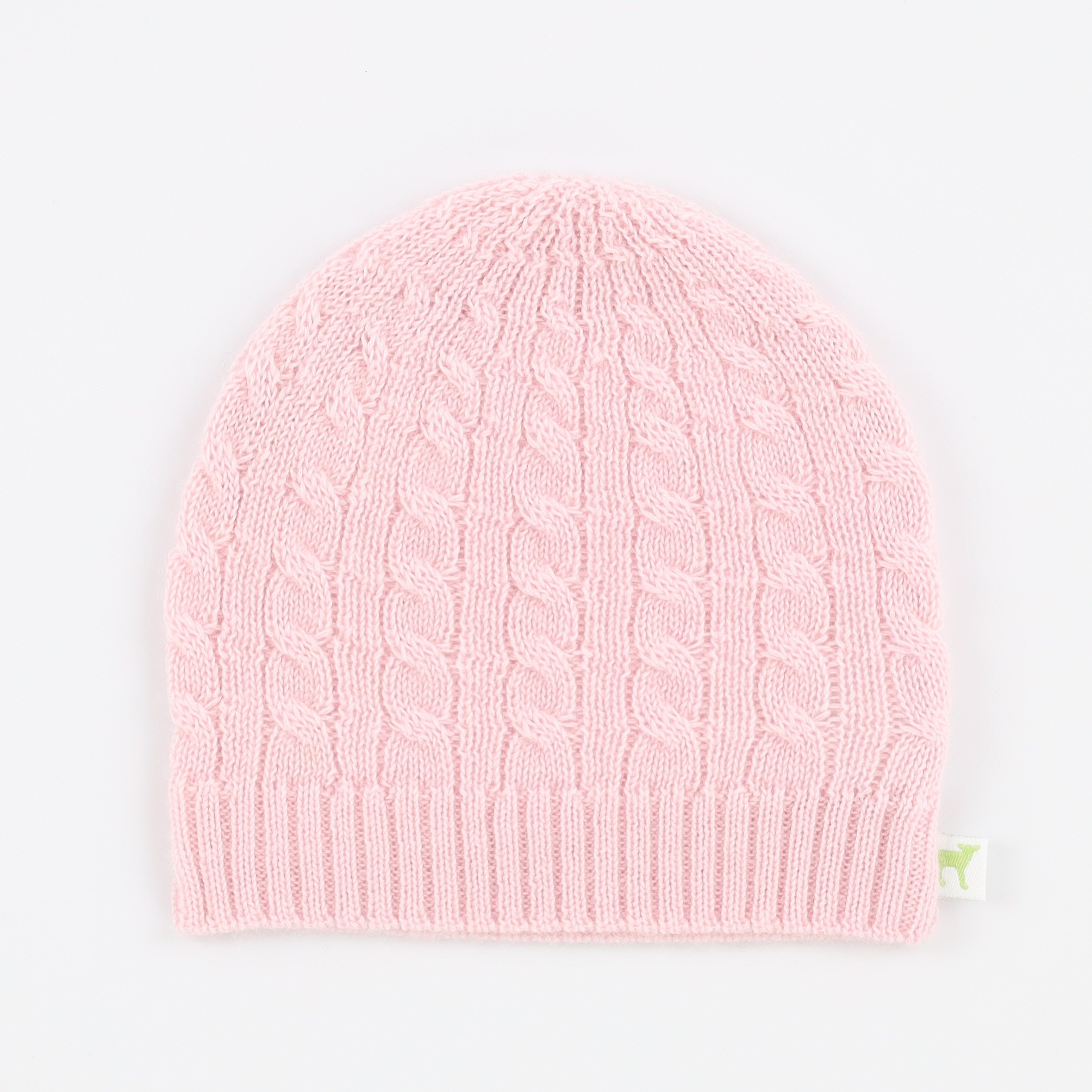 Brand New Baby Pink Cable Cashmere Baby Beanie 0-9 Months