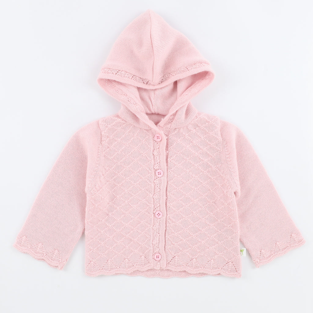 Brand New Baby Pink Textured Cashmere Baby Cardigan 6-9 Months