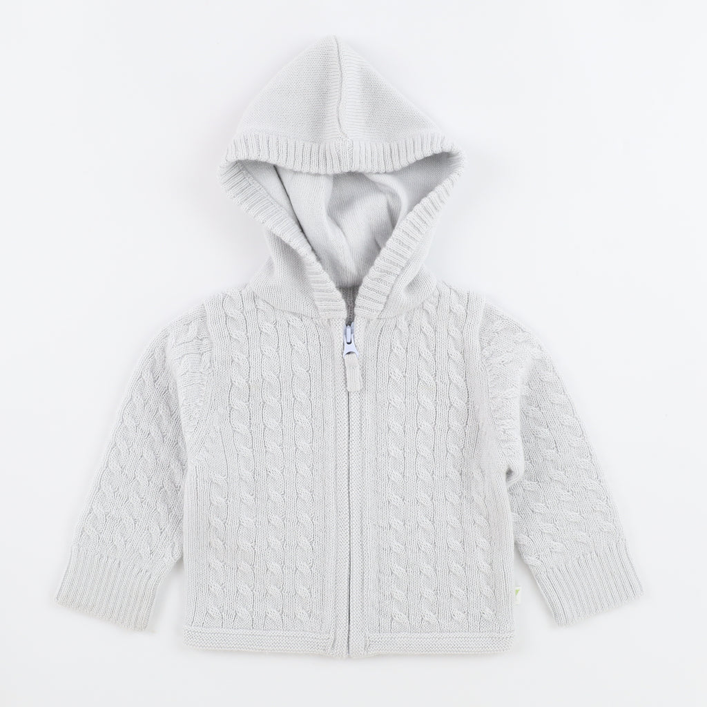 Brand New Ice Blue Cable Cashmere Baby Cardigan 6-9 Months